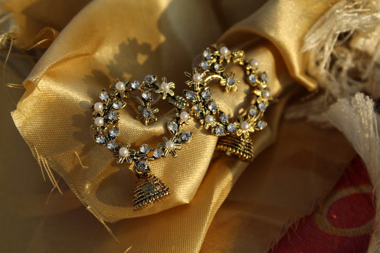 silver and diamond studded ring