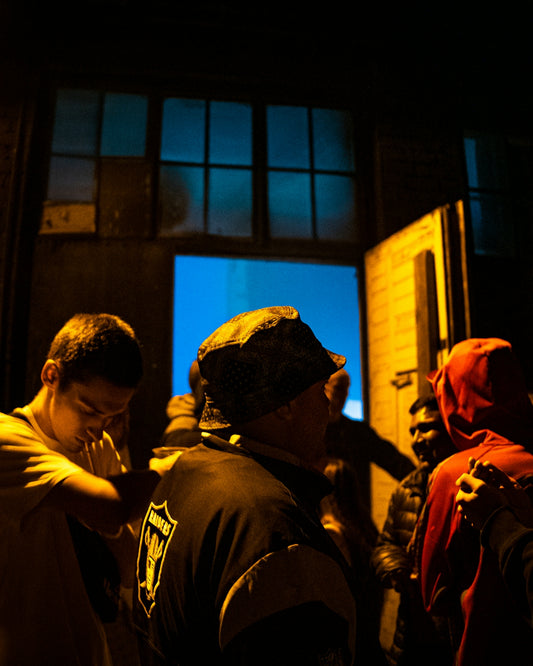a group of people standing next to each other