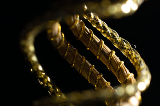 a gold star with lights