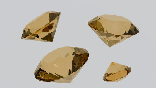 A group of yellow diamonds sitting on top of a table