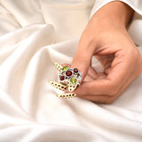 4.05 Karat Pırlanta Garnet ve Peridot Yüzük