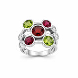 4.05 Karat Pırlanta Garnet ve Peridot Yüzük