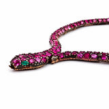 155.25 Karat Pırlanta ve Rhodolite Taşlı Yılan Gerdanlık