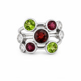4.05 Karat Pırlanta Garnet ve Peridot Yüzük