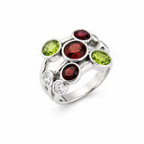 4.05 Karat Pırlanta Garnet ve Peridot Yüzük