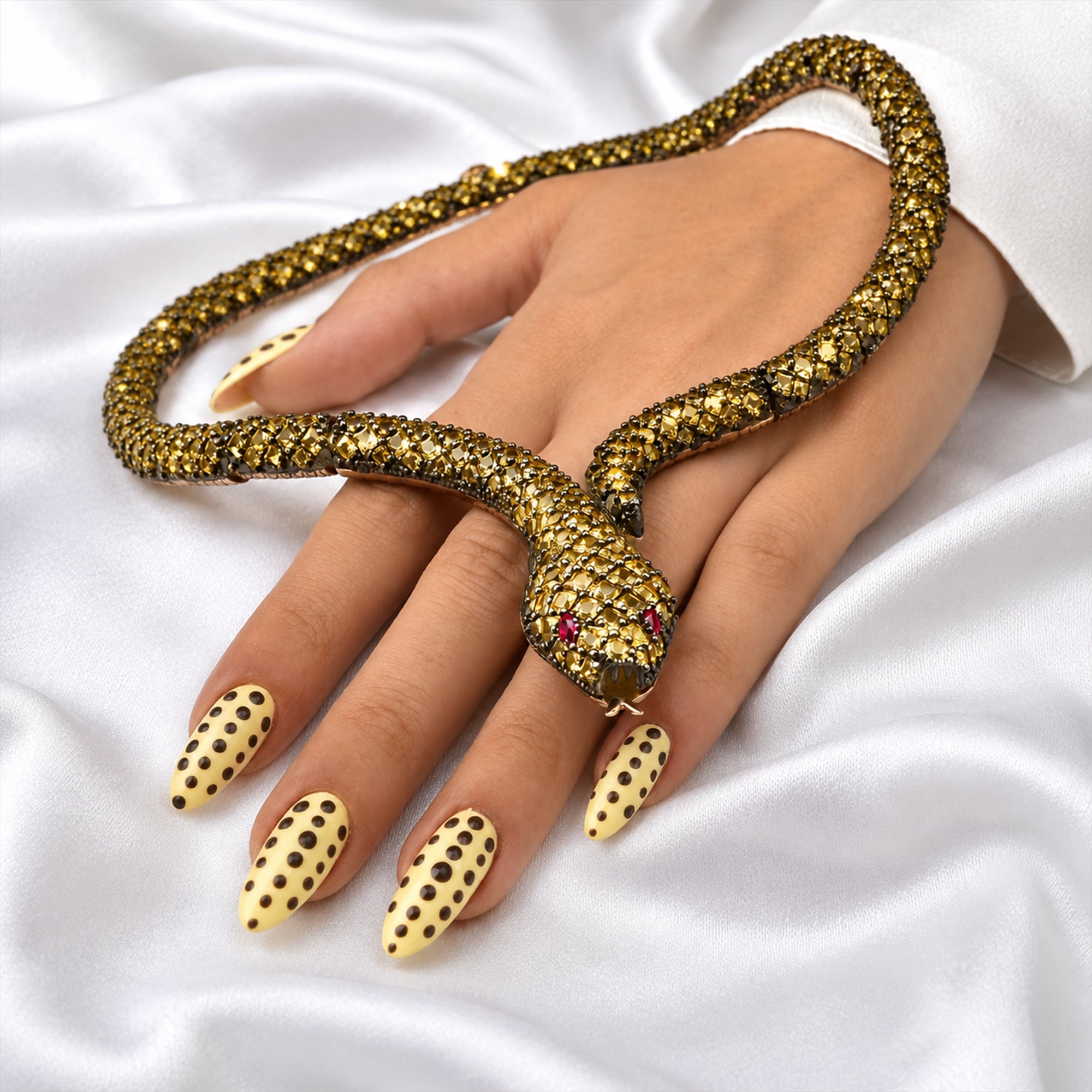 70.71 Karat Sitrin Taşlı Yılan Gerdanlık