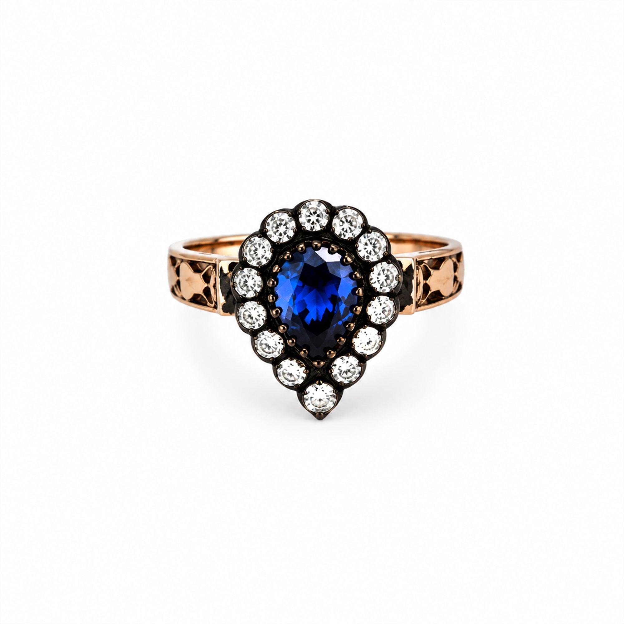1.13 Karat Pırlanta Safir Yüzük
