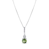 0.74 Karat Pırlanta Peridot Kolye