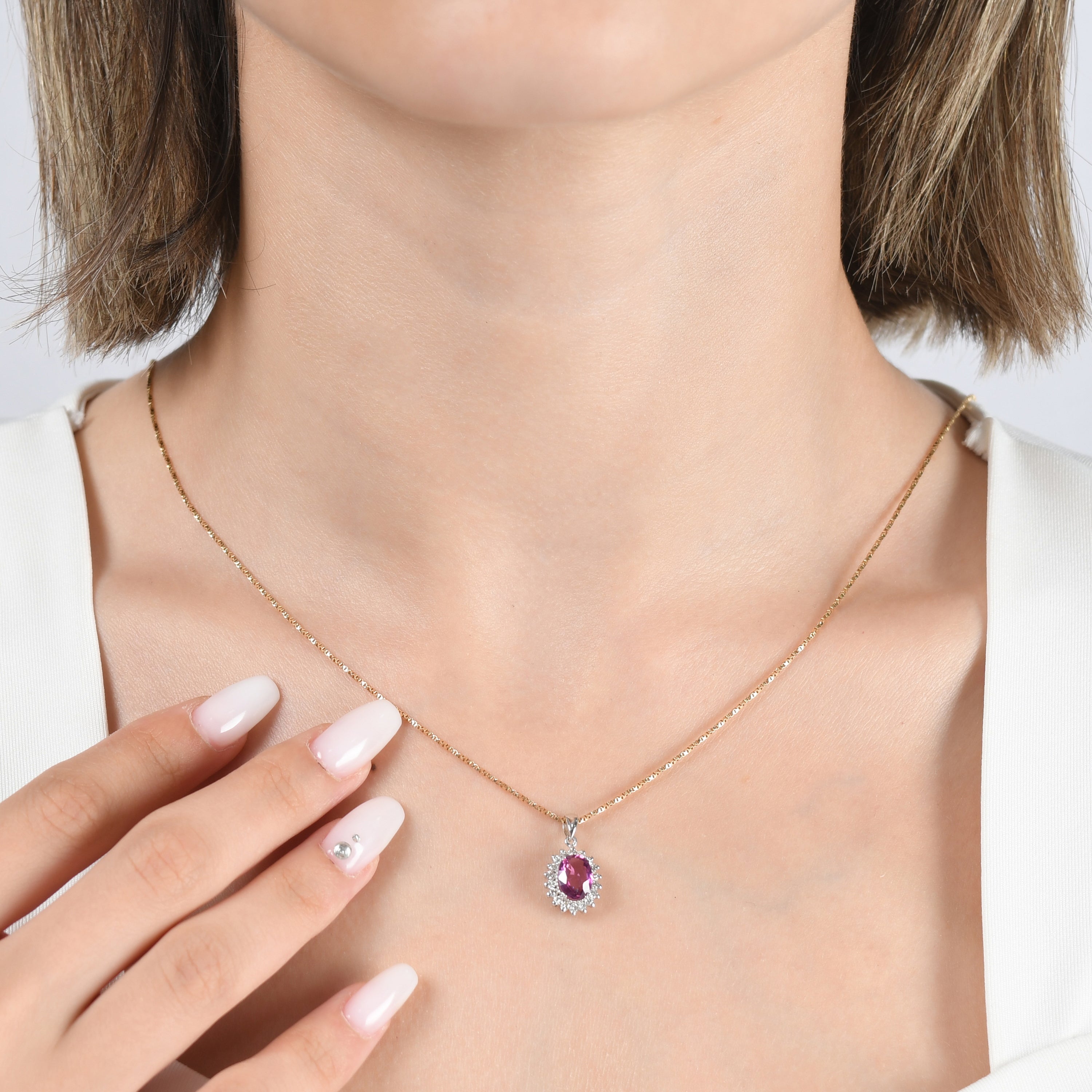 1.23 Karat Rhodolite Pırlanta Kolye Modelleri ve Fiyatları 2025 - Lial Diamond - Göz Kamaştıran Zarafet