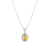 0.98 Karat Pırlanta Sarı Safir Kolye