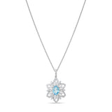4.50 Karat Pırlanta Blue Topaz Kolye