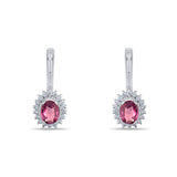 2.67 Karat Pırlanta Rhodolite Küpe