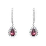 1.85 Karat Pırlanta Rhodolite Küpe