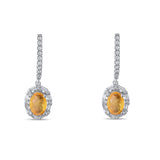 2.09 Karat Pırlanta Sarı Safir Küpe