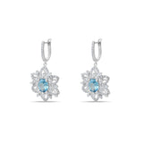 9.00 Karat Pırlanta Blue Topaz Küpe
