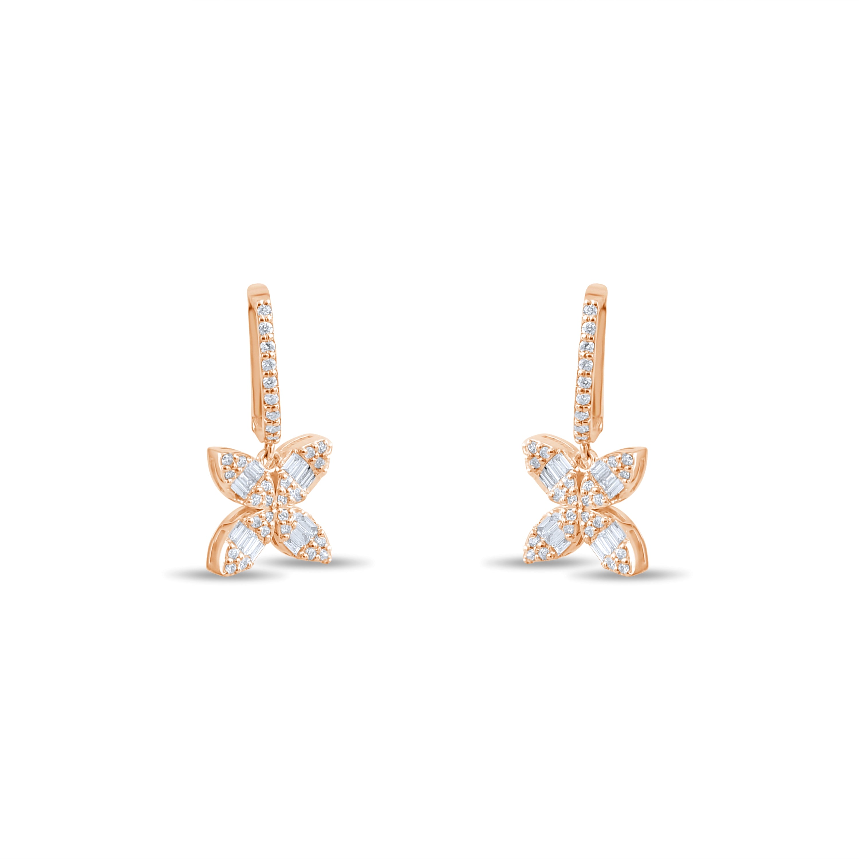 0.76 Karat Baget Pırlanta Küpe, Çiçek Figürlü Modelleri ve Fiyatları 2025 - Lial Diamond - Göz Kamaştıran Zarafet