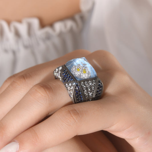 4.73 Karat Pırlanta Safir Yüzük, Çiçek Motifli Modelleri ve Fiyatları 2025 - Lial Diamond - Göz Kamaştıran Zarafet