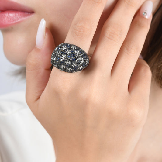 3.8 Karat Pırlanta Safir Yüzük, Ay Yıldız Figürlü Modelleri ve Fiyatları 2025 - Lial Diamond - Göz Kamaştıran Zarafet