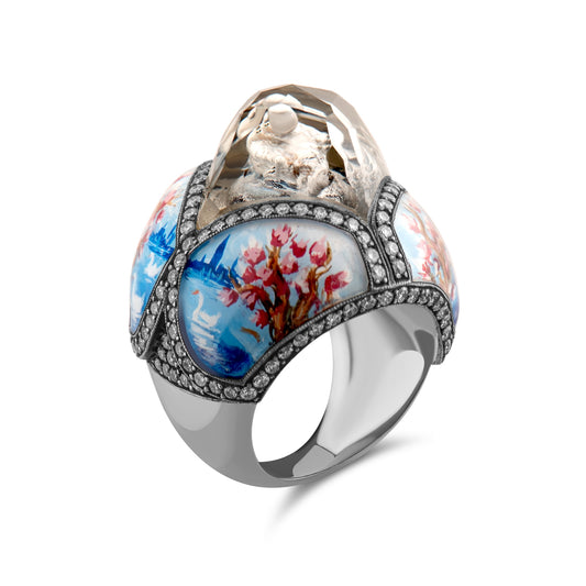 2.20 Karat Pırlanta Yüzük, Kuğu ve Çiçek Motifli Modelleri ve Fiyatları 2025 - Lial Diamond - Göz Kamaştıran Zarafet