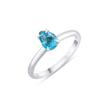 0.76 Karat Blue Topaz Yüzük