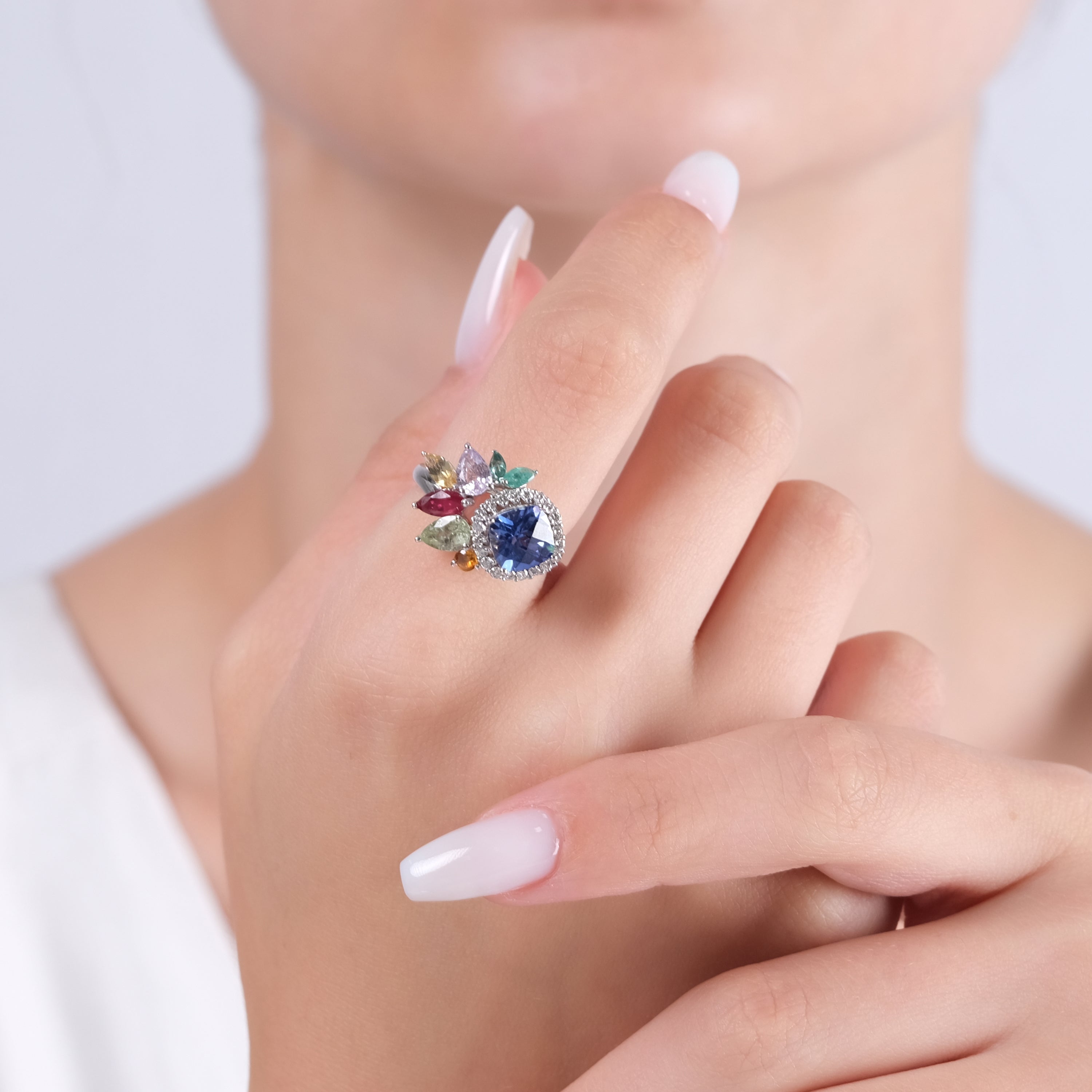 3.71 Karat Pırlanta Safir ve Turmalin Yüzük Modelleri ve Fiyatları 2025 - Lial Diamond - Göz Kamaştıran Zarafet