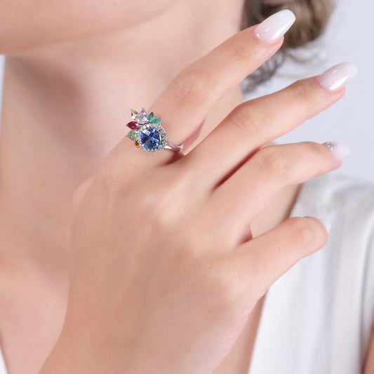 3.71 Karat Pırlanta Safir ve Turmalin Yüzük Modelleri ve Fiyatları 2025 - Lial Diamond - Göz Kamaştıran Zarafet