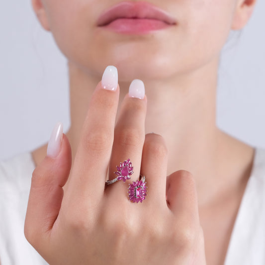 1.95 Karat Pırlanta Yakut Yüzük, Çiçek Figürlü Modelleri ve Fiyatları 2025 - Lial Diamond - Göz Kamaştıran Zarafet