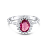1.54 Karat Pırlanta Rhodolite Yüzük