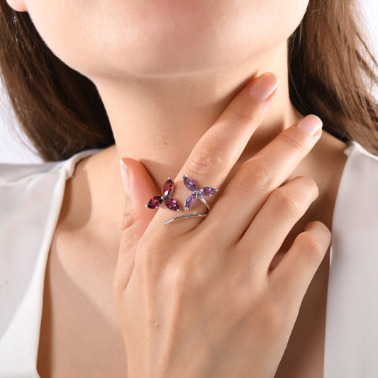 5.70 Karat Ametist Rhodolite Yüzük Modelleri ve Fiyatları 2025 - Lial Diamond - Göz Kamaştıran Zarafet