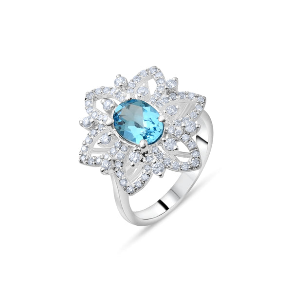 4.50 Karat Pırlanta Blue Topaz Yüzük Modelleri ve Fiyatları 2025 - Lial Diamond - Göz Kamaştıran Zarafet