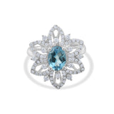 4.50 Karat Pırlanta Blue Topaz Yüzük