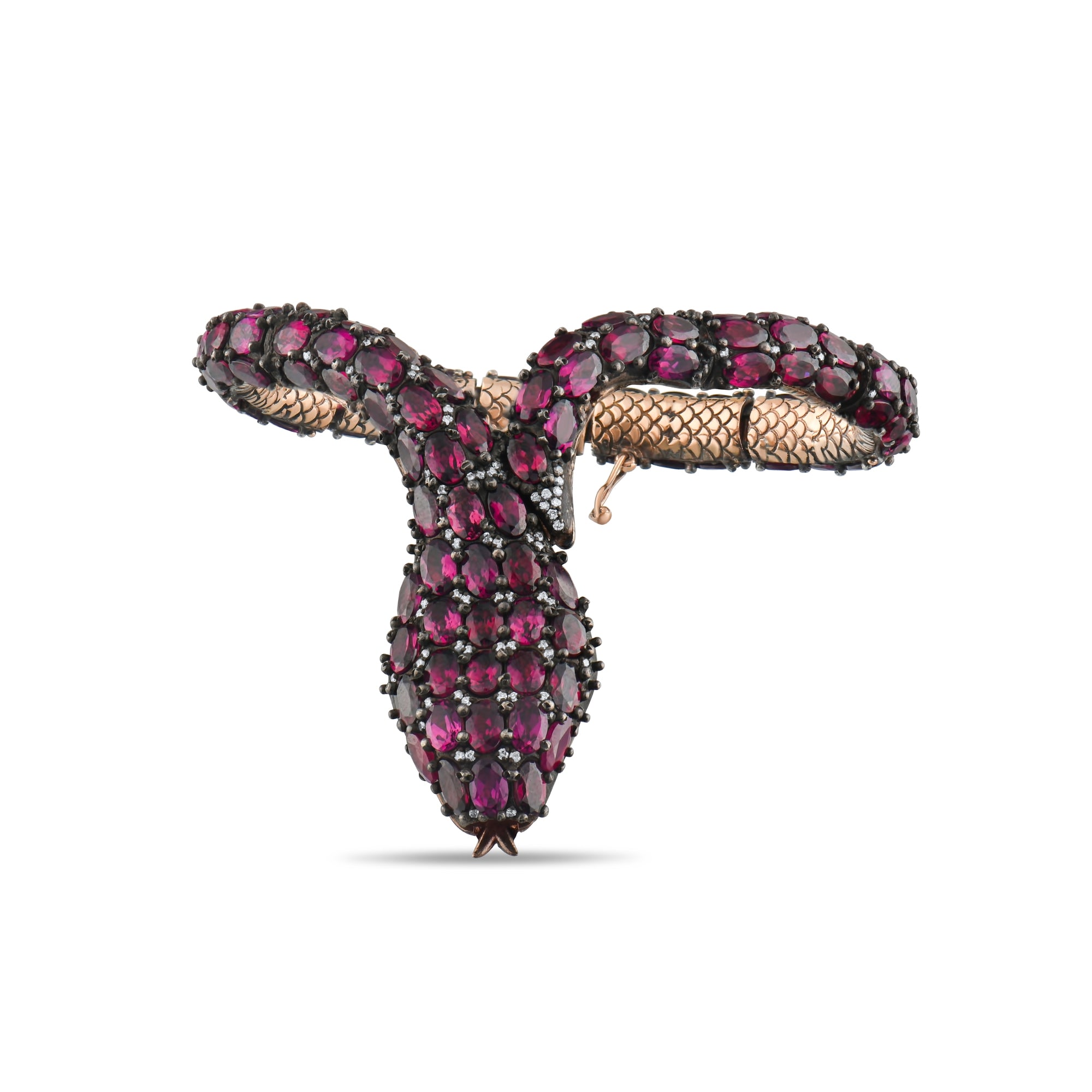 85.09 Karat Rhodolite Bileklik, Yılan Figürlü Modelleri ve Fiyatları 2025 - Lial Diamond - Göz Kamaştıran Zarafet