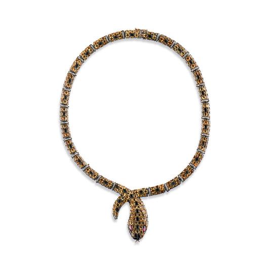 44.40 Karat Pırlanta ve Sitrin Taşlı Yılan Gerdanlık Modelleri ve Fiyatları 2025 - Lial Diamond - Göz Kamaştıran Zarafet