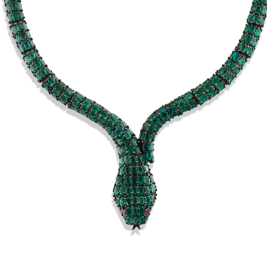 129.20 Karat Pırlanta ve Zümrüt Taşlı Yılan Gerdanlık Modelleri ve Fiyatları 2025 - Lial Diamond - Göz Kamaştıran Zarafet