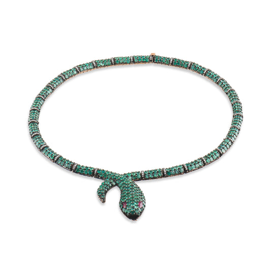 47.4 Karat Pırlanta ve Zümrüt Taşlı Yılan Gerdanlık Modelleri ve Fiyatları 2025 - Lial Diamond - Göz Kamaştıran Zarafet