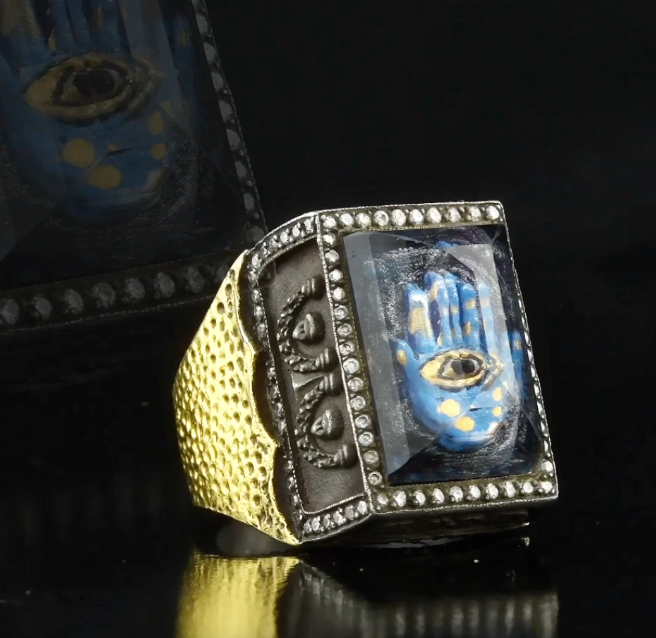 1.80 Karat Pırlanta Yüzük, Hamsa Motifli