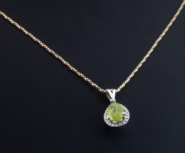 1.03 Karat Pırlanta Peridot Kolye