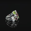 4.05 Karat Pırlanta Garnet ve Peridot Yüzük