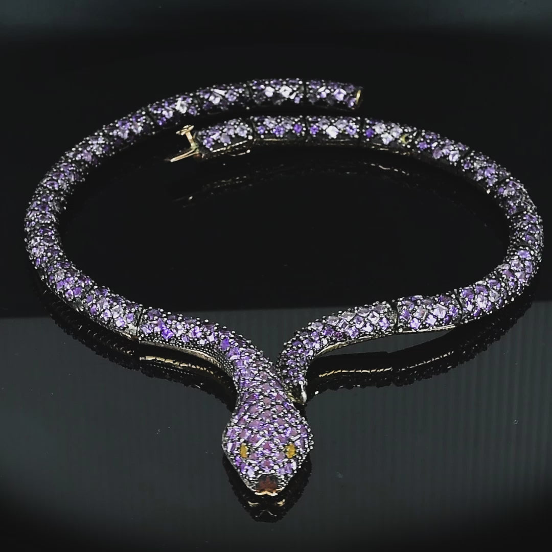 69 Karat Ametist Taşlı Yılan Gerdanlık