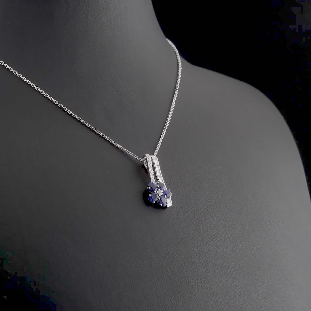 1.07 Karat Pırlanta Safir Kolye
