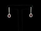 1.85 Karat Pırlanta Rhodolite Küpe