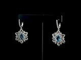 9.00 Karat Pırlanta Blue Topaz Küpe