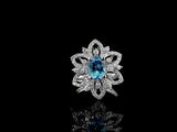 4.50 Karat Pırlanta Blue Topaz Yüzük